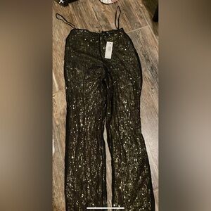 Black Sequin Women's Pants